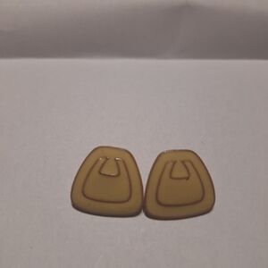 Retro Mustard Yellow Enamel Earrings